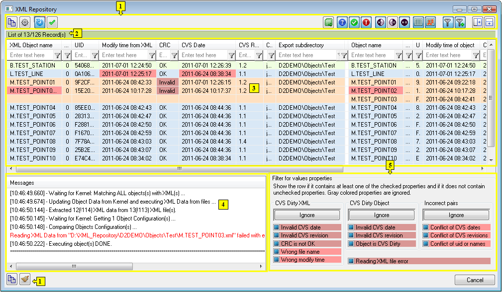 CVS Information window