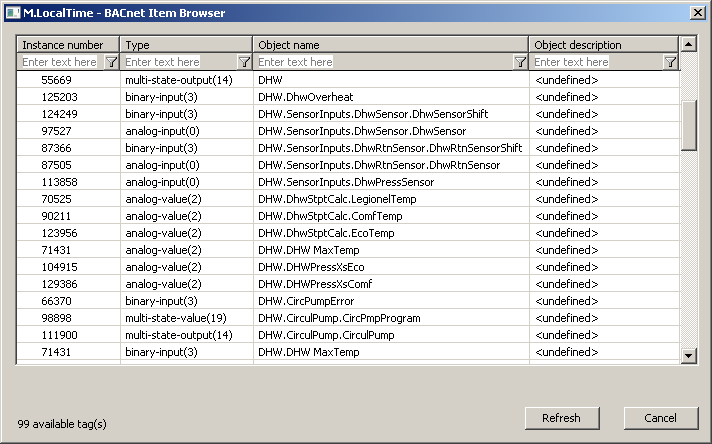 Browsing of address space