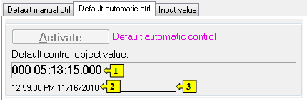 Default automatic control tab