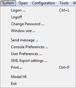 System menu