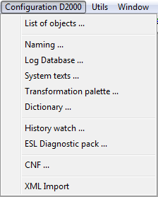 Configuration menu Configuration menu