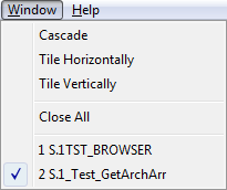 Window menu Window menu