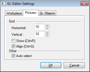 GrEditor settings - Pictures tab