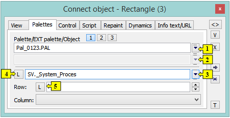 Connect object palette - Palettes tab