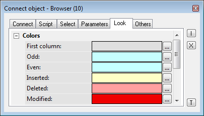 Connect object palette - Look tab