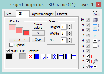 3D frame parameters 3D frame parameters