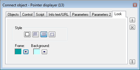 Connect object palette - Look tab Connect object palette - Look tab