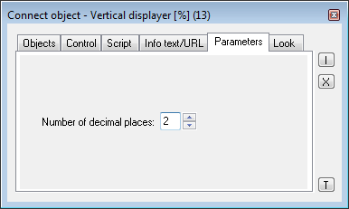 Connect object palette - Parameters tab Connect object palette - Parameters tab