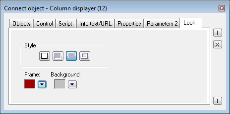 Connect object palette - Look tab