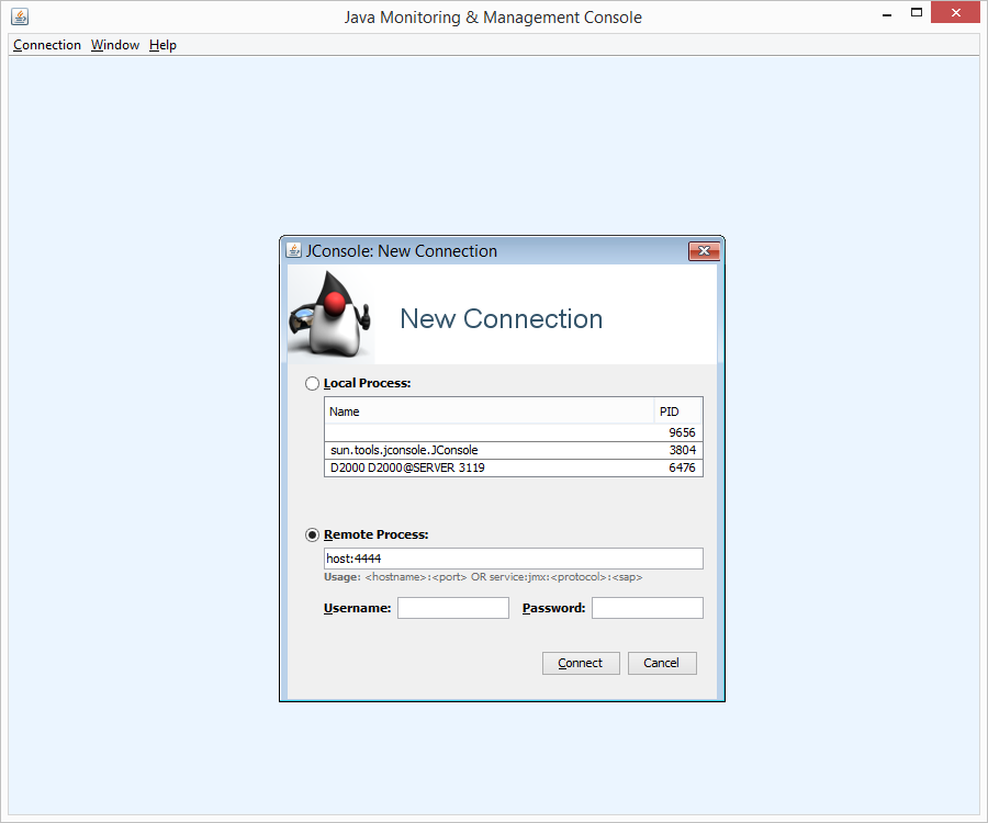 JConsole connection