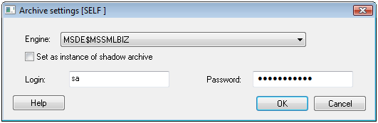 Archive parameters - MSSQL