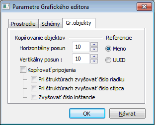 Parametre GrEditora - Gr. objekty