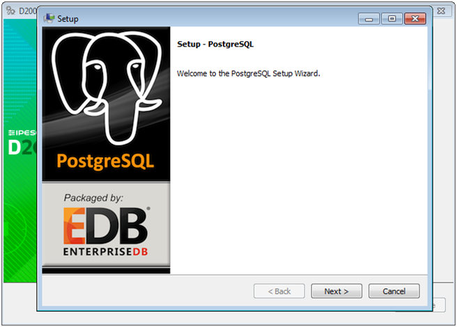 PostgreSQL installation - welcome window