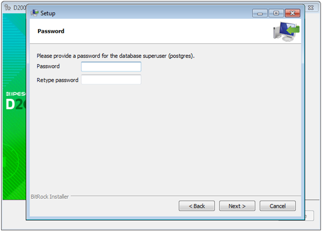PostgreSQL installation - setting password