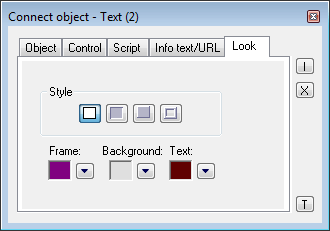 Connect object palette - Look tab